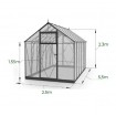 Gable roof greenhouses Ecoslider House Lux 2.5x5.5m