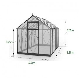 Gable roof greenhouses Ecoslider House Lux 2.5x5.5m