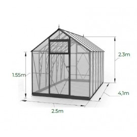 Gable roof greenhouses Ecoslider House Lux 2.5x4.1m