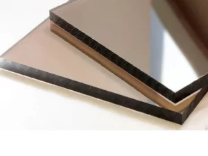 Bronze solid polycarbonate with UV-protection, 2050 x 3050 mm, thickness 3-6 mm