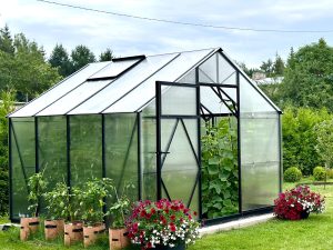 Ecoslider House Lux viilkatusega kasvuhoone, laius 3m, 6mm