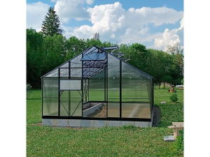 Ecoslider House Lux viilkatusega kasvuhoone, laius 4m, 6mm