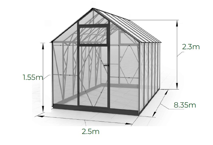 Ecoslider House gable roof greenhouse 2.5х8.35m W4 — изображение 2