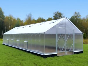 Ecoslider House Doble Door gable roof greenhouse 4х12.58m W6
