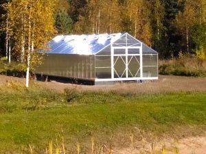 Ecoslider House Doble Door gable roof greenhouse 4х18.92m W9