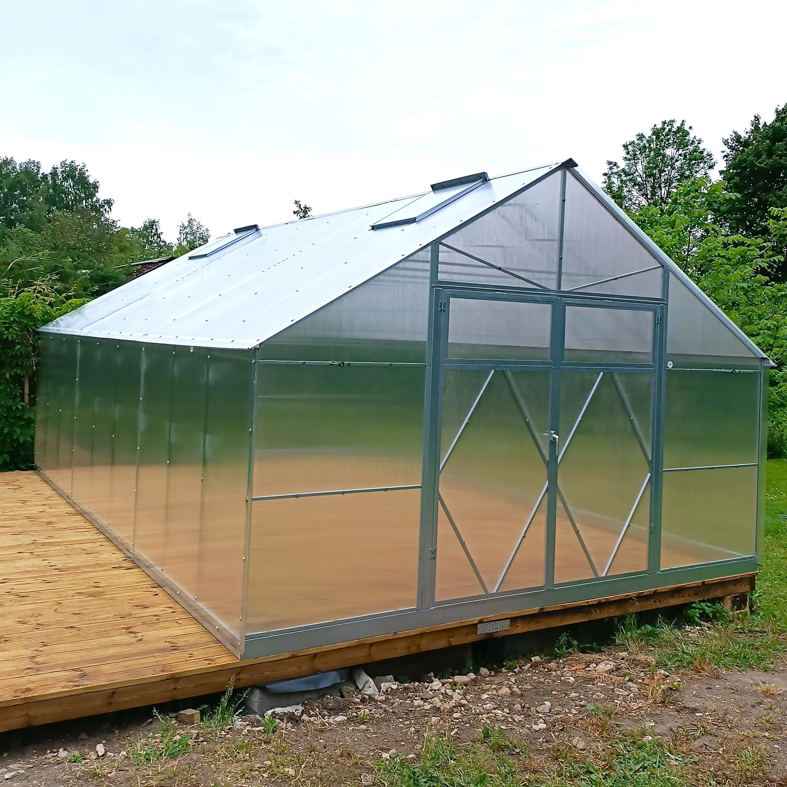 Ecoslider House Doble Door gable roof greenhouse 4x6.24m W3 — изображение 3