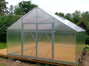 Ecoslider House Doble Door gable roof greenhouse 4x6.24m W3