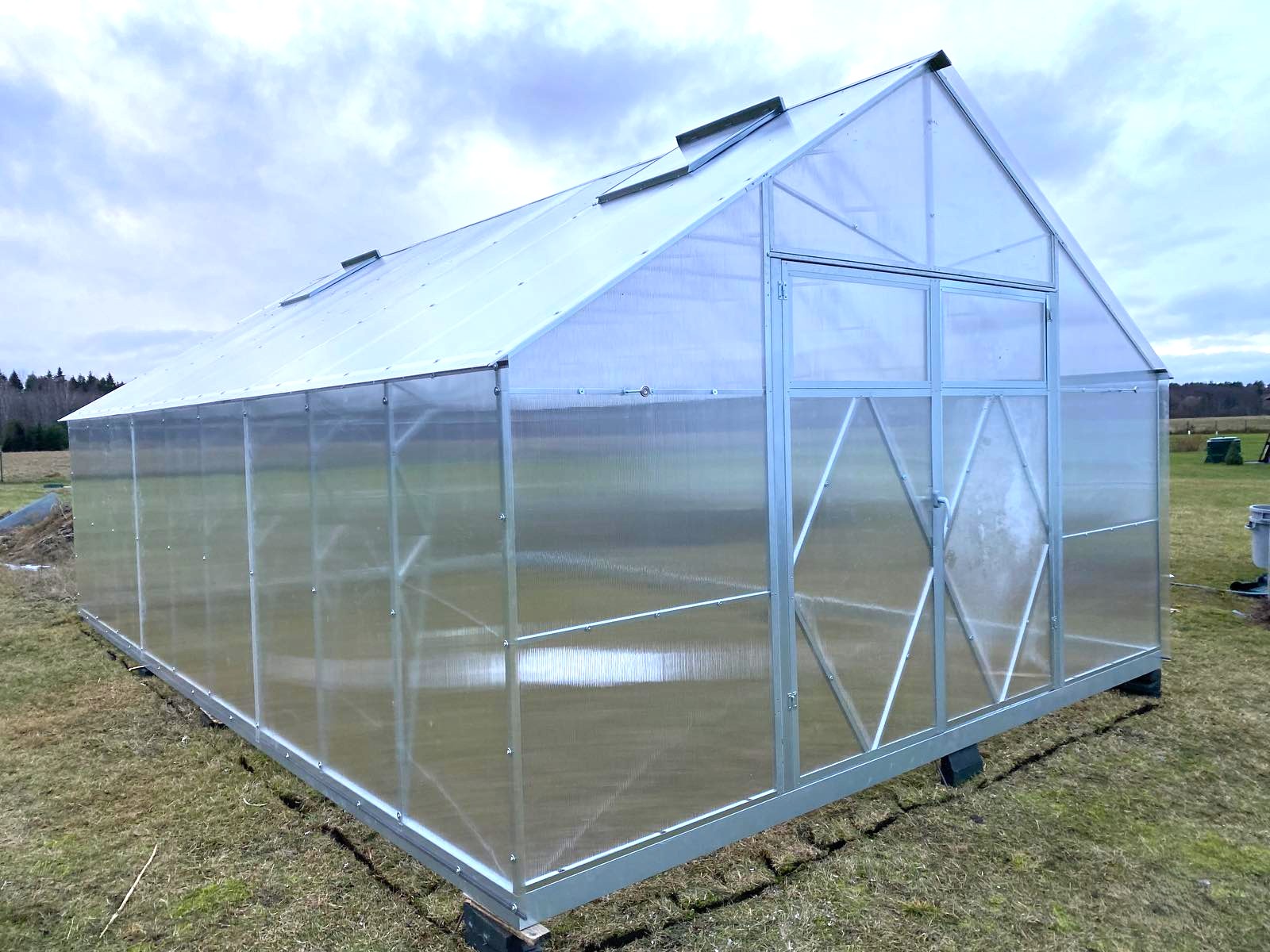 Ecoslider House Doble Door gable roof greenhouse 4х8.35m W4 — изображение 3