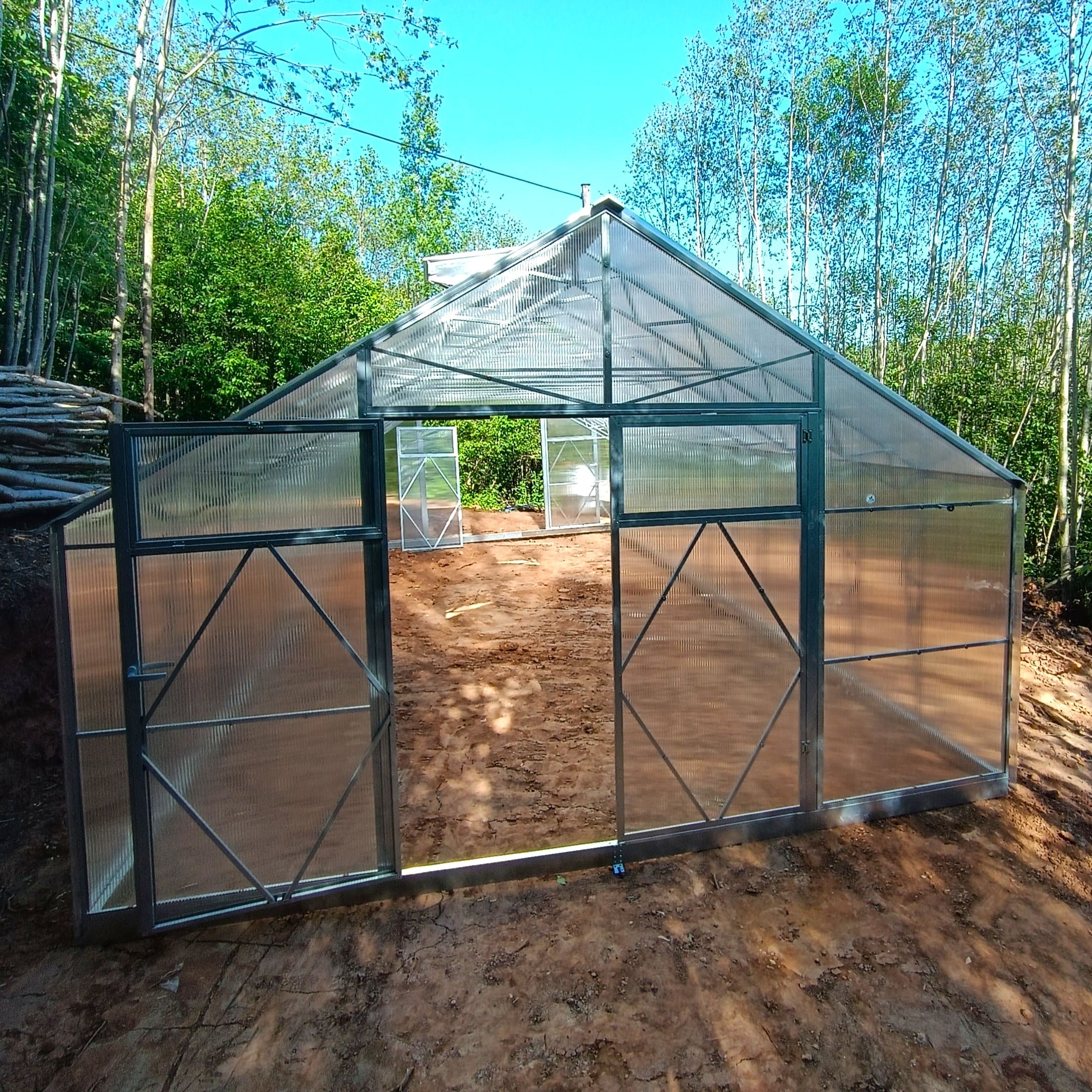 Ecoslider House Doble Door gable roof greenhouse 4х8.35m W4 — изображение 6