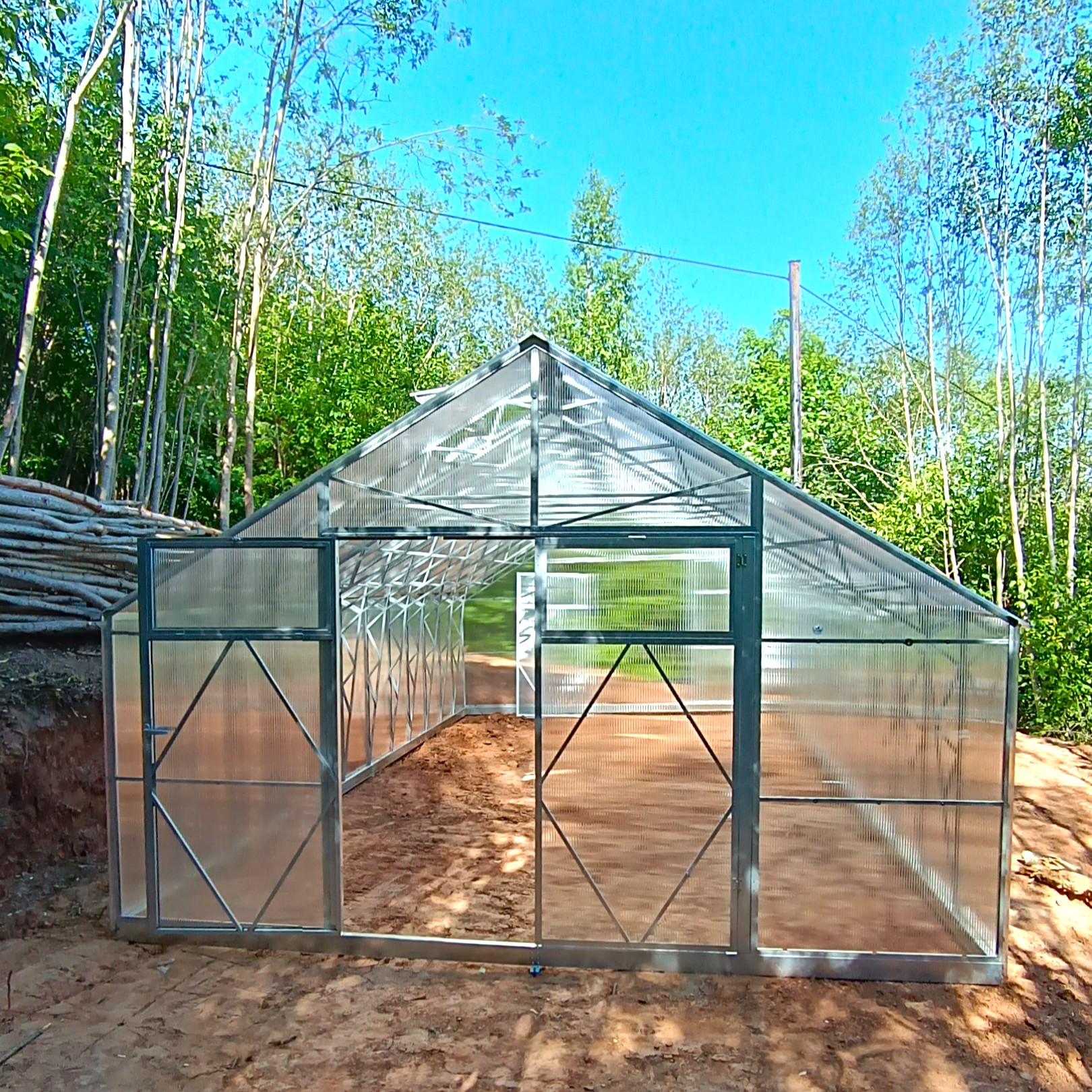 Ecoslider House Doble Door gable roof greenhouse 4х8.35m W4 — изображение 7