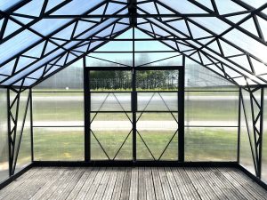 Ecoslider House Lux Doble Door gable roof greenhouse 4х16.7m W7