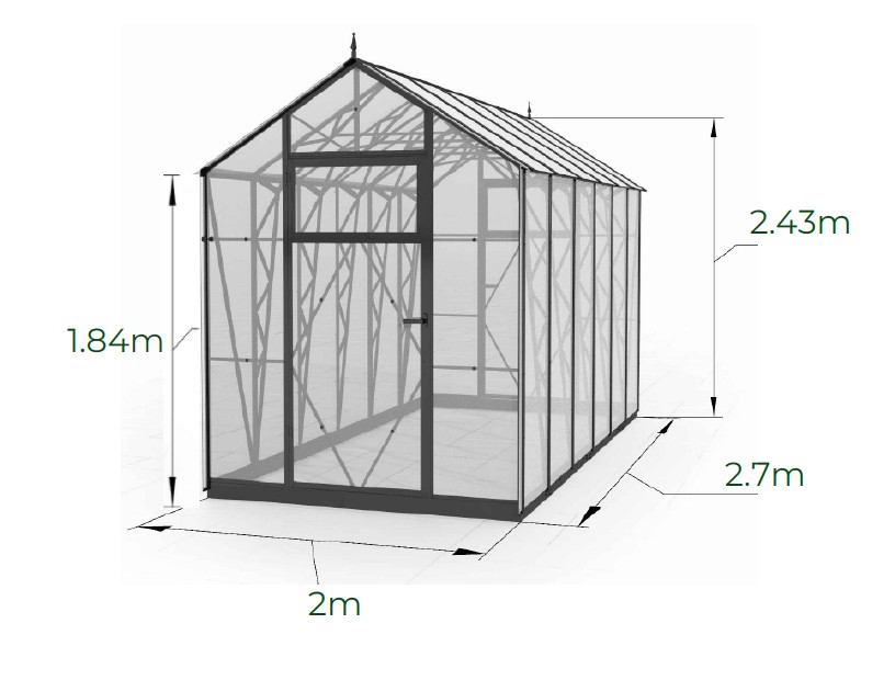 Ecoslider House Lux gable roof greenhouse 2х2.7m W1 — изображение 2