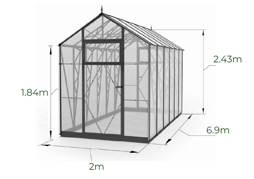 Ecoslider House Lux gable roof greenhouse 2х6.9m W3 — изображение 2