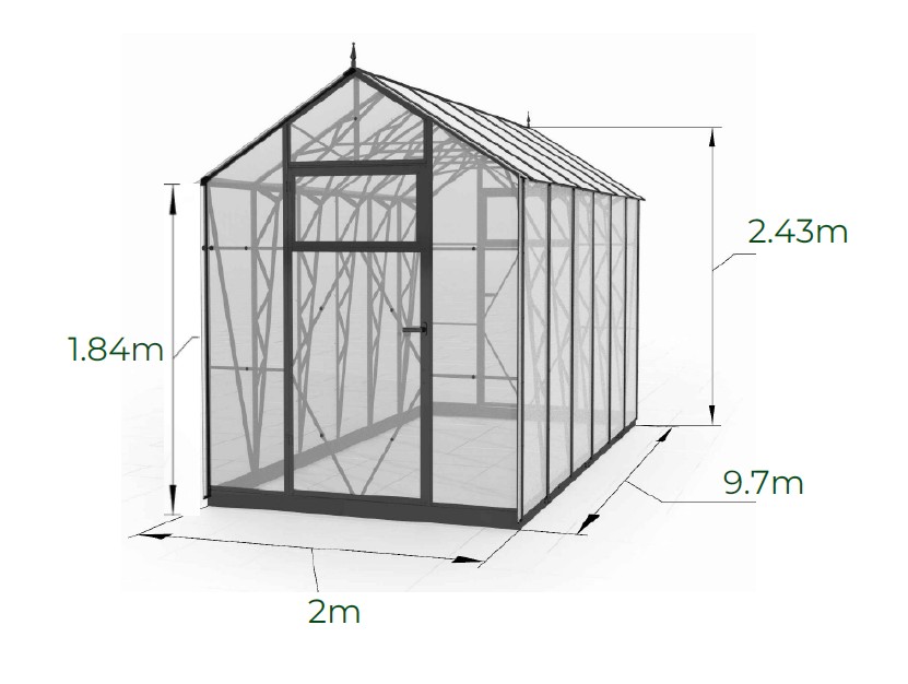 Ecoslider House Lux gable roof greenhouse 2х9.7m W5 — изображение 2