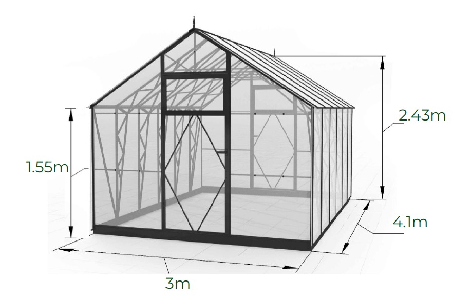 Ecoslider House Lux gable roof greenhouse 3х4.1m W2 — изображение 2