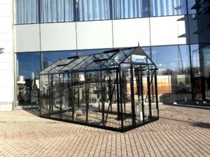 Ecoslider House Lux Glass viilkatusega kasvuhoone, laius 2.5m, 4mm